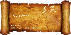 Ján Péter névjegykártya