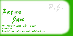 peter jan business card